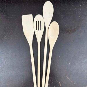 Wooden Spoons and Utensils for Cooking Lot of 4